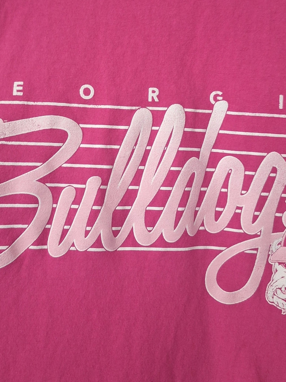 Pink Vintage Retro Georgia Bulldogs T-Shirt - Picture 3 of 4